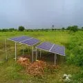 Solar panels installed in a field